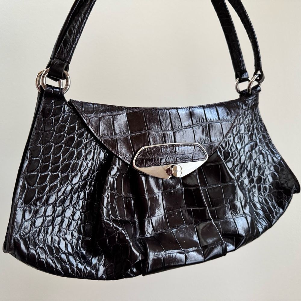 FURLA BRERA CROC SHOULDER BAG